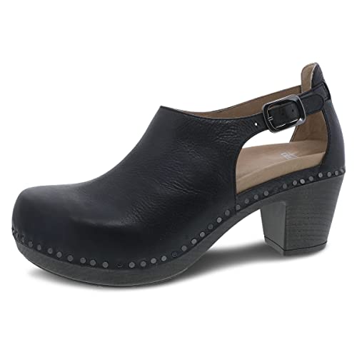 Dansko Damen Sassy Heel – Komfortschuhe, Fußgewölbeunterstützung, Schwarz gefräst, 38.5/39 EU von Dansko