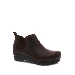 Dansko Damen Slip-on Stiefelette In Geöltem Braunem Leder von Dansko