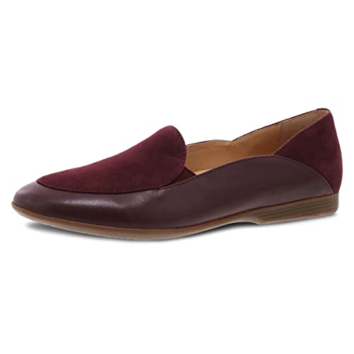 Dansko Lace Slip-On Loafer für Damen - Bequeme flache Schuhe mit Fußgewölbeunterstützung - Vielseitiges lässiges bis elegantes Schuhwerk - leichte Gummi-Außensohle, Weinrot, 7.5-8 von Dansko