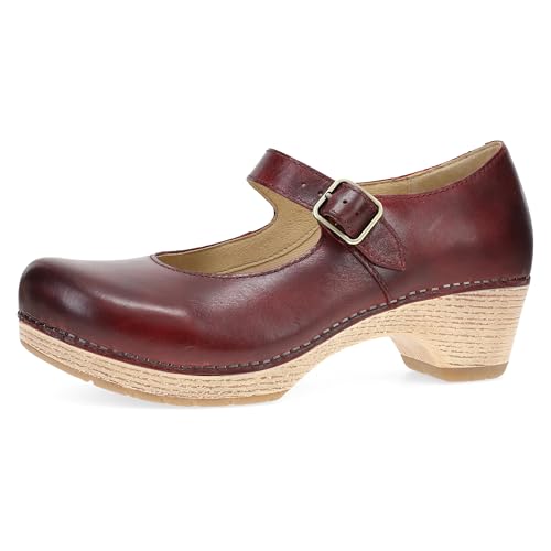 Dansko Lilah Mary Jane Clog für Damen – Futter aus recycelten Materialien und Leder für Atmungsaktivität – leichte Gummi-Außensohle für langanhaltenden Tragekomfort, Rot/Ausflug, einfarbig (Getaway von Dansko