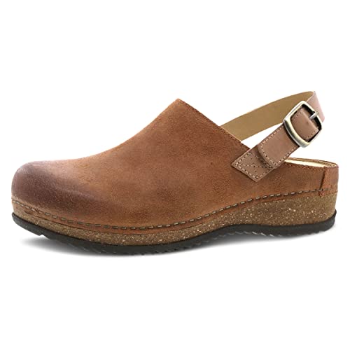 Dansko Merrin Slingback-Mule-Clog für Damen, Dual-Density-Kork/Eva-Zwischensohle und leichte Gummi-Außensohle Sorgen für EIN Komfortables Fahren, patentierte geklammerte Konstruktion, Hellbraun, 10.5 von Dansko