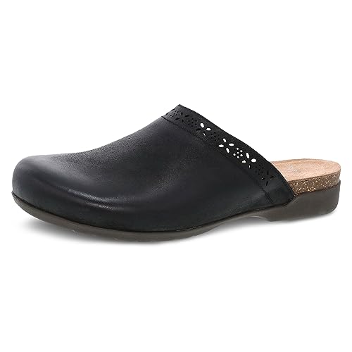 Dansko Robbie Mule für Damen – Memory-Schaum und Kork-Fußbett für Komfort und Unterstützung des Fußgewölbes – vielseitige, lässige bis elegante Schuhe, Schwarz, 38.5/39 EU von Dansko