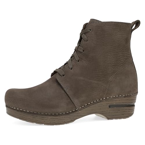 Dansko Sigourney Classic Stapled Clog im Schnürstiefel-Stil für Damen – Anti-Ermüdungs-Wippe unten fördert die Vorwärtsfußbewegung, Pilz, 11.5-12 von Dansko