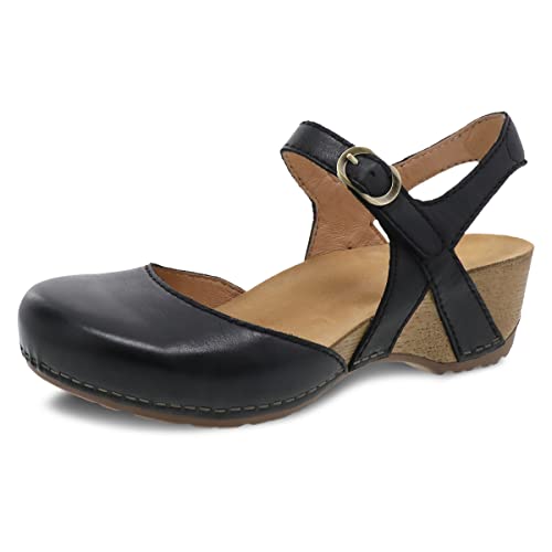 Dansko Women's Tiffani Black Burnished Calf Sandals 8.5-9 M US von Dansko