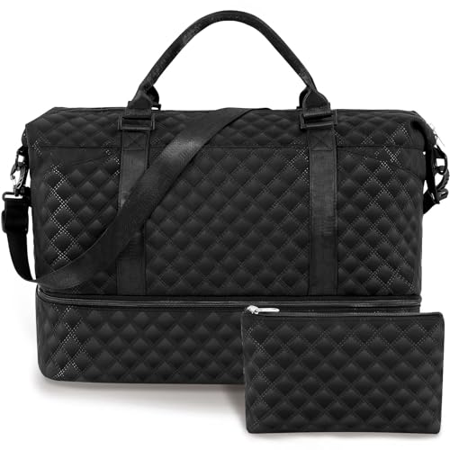 Dansydaisy Reisetasche mit Schuhfach, Krankenhaustasche für Damen, Arbeit, Lieferung, Handgepäck, Wochenender, Fitnessstudio, Handtasche, Geschenk, Schwarz, Classic Dansydaisy Reisetasche mit Schuhfach, Krankenhaustasche für Damen, Arbeit, Lieferung, Handgepäck, Wochenender, Fitnessstudio, Handtasche, Geschenk, Schwarz, Classic von Dansydaisy