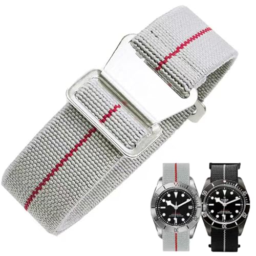 Nylon Elastisches Uhrenarmbänder,Militärisches,Parachute,Ersatz armband aus Stoff,mit Haken, Schnalle, Schwarz/Silber, für Herren und Damen, 10 Farben, 3 Größen 18/20/22 mm Nylon Elastisches Uhrenarmbänder,Militärisches,Parachute,Ersatz armband aus Stoff,mit Haken, Schnalle, Schwarz/Silber, für Herren und Damen, 10 Farben, 3 Größen 18/20/22 mm von Danxancy