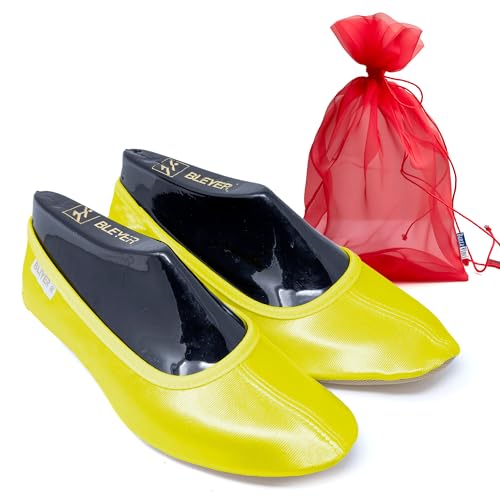 DanzaVinci Bundle Bleyer Gymnastikschuhe 6541 mit Chiffonbeutel, Zitronengelb, 41, Schläppchen aus Satin für Kinder und Erwachsene, Turnschläppchen rutschfest von DanzaVinci