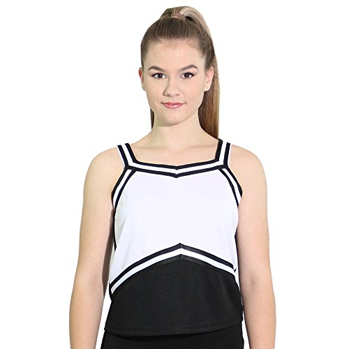 Danzcue Damen Sweetheart Cheerleaders Uniform Shell Top - schwarz / weiß - XL von Danzcue