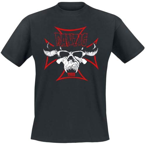 Danzig Cross Skull Männer T-Shirt schwarz XXL 100% Baumwolle Band-Merch, Bands von Danzig