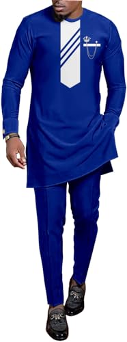 Afrikanisch Männer Kleidung Traditionell Shirt Und Hose 2-Teiliges Set Dashiki Ethnische Kleidung Gedruckt Trainingsanzug Stammes Kleid Outfits Traditionelle Kleidung Modeanzug ( Color : 6 , Size : L von DaoGeSir
