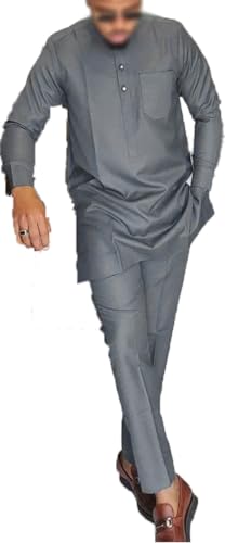 Afrikanisch Männer Kleidung Traditionell Shirt Und Hose 2-Teiliges Set Rundhalsausschnitt Dashiki Gedruckt Trainingsanzug Stammes- Kleid Outfits Traditionelle Kleidung (Color : 2, Size : Medium) von DaoGeSir