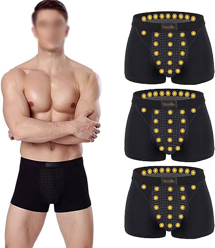 DaoGeSir 3PCS Energiefeld-Therapie Herren-Hose Vergrößerungsunterwäsche Turmalin Prostata Magnetische Boxershorts Physiologische Unterwäsche Verbesserung Der Männlichen Power (Color : 1, Size : XXL) von DaoGeSir