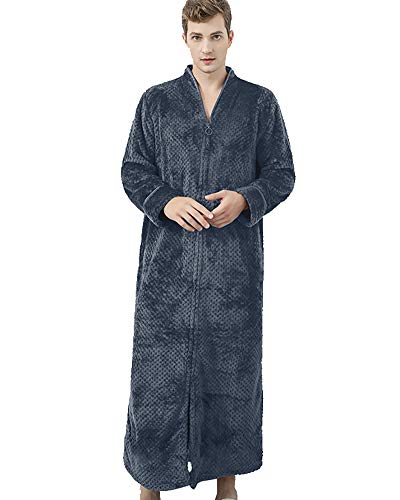 Flanell Übergrößen Bademantel Unisex für Damen und Herren Morgenmantel Saunamantel Reisebademantel Kuschelig weich Sauna Morgenrock von Daoba