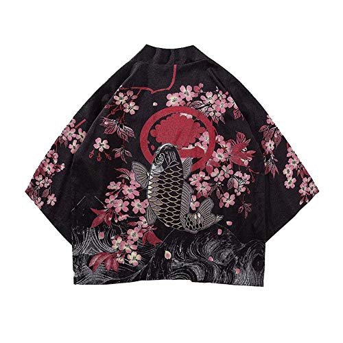 Japanische Kimono Jacke Robe - Traditionelle Klassische Haori Kleidung Tokio Antike Stile Floral Geblümte Lockere Jacke Robe Kostüm Bademantel Nachtwäsche für Frauen Männer Mädchen von Daoba