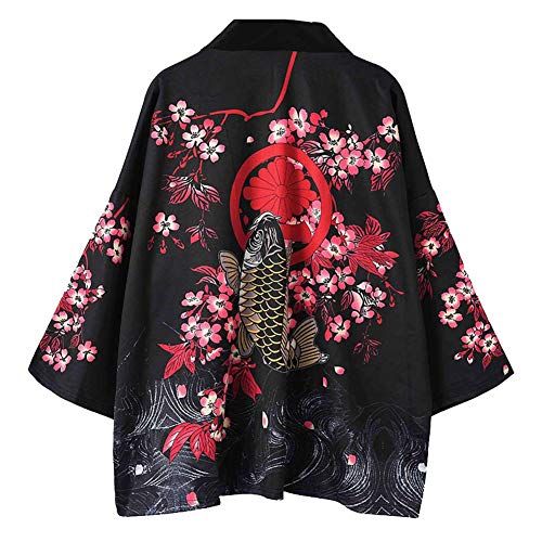 Japanischer Kimono Sommer Kleidung - Traditionelles Haori Kostüm Robe Überjacke Sonnenschutz Jacke Antiker Stil Nachthemd Bademantel Nachtwäsche für Damen Herren von Daoba