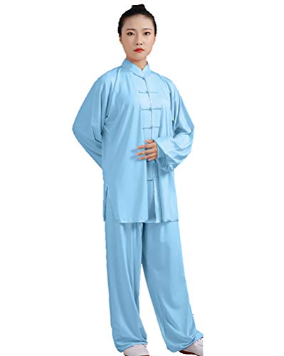 Kung Fu Damen Herren Anzug - Traditionelle Chinesische Kampfkunst Tai Chi Qigong Wing Chun Shaolin Wushu Lange Ärmel Training Freizeit Kleidung Uniform Jacke Hose von Daoba