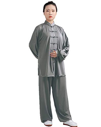 Kung Fu Damen Herren Anzug - Traditionelle Chinesische Kampfkunst Tai Chi Qigong Wing Chun Shaolin Wushu Lange Ärmel Training Freizeit Kleidung Uniform Jacke Hose von Daoba