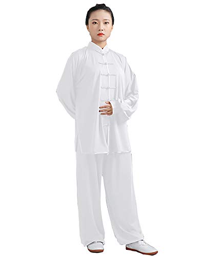 Kung Fu Damen Herren Anzug - Traditionelle Chinesische Kampfkunst Tai Chi Qigong Wing Chun Shaolin Wushu Lange Ärmel Training Freizeit Kleidung Uniform Jacke Hose von Daoba