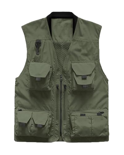 Outdoor-Weste Damen Herren Multi-Taschen Anglerweste Atmungsaktive Netzweste für Fotografie und Wandern von Daoba