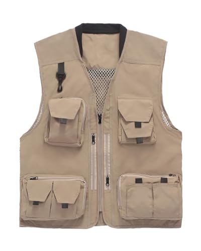 Outdoor-Weste Damen Herren Multi-Taschen Anglerweste Atmungsaktive Netzweste für Fotografie und Wandern von Daoba
