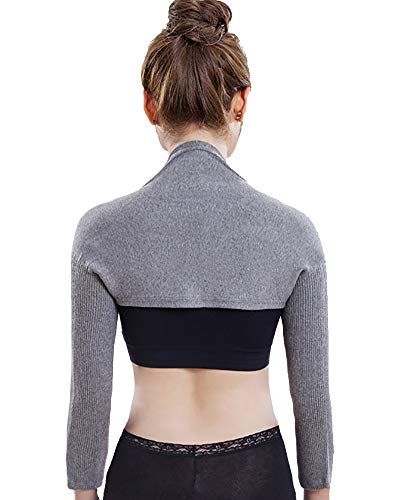 Shoulder and Neck Warm Sleeping Shoulderpad Protection Office Fitness Herren Damen (Lange Ärmel, XL) von Daoba