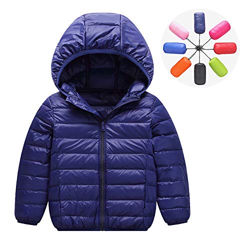 Kinder Junge Mädchen Ultraleichte Daunenjacke Mit Kapuze Herbst Winter Warme Jacket Steppjacke Daunenmantel von DaobaKIDS