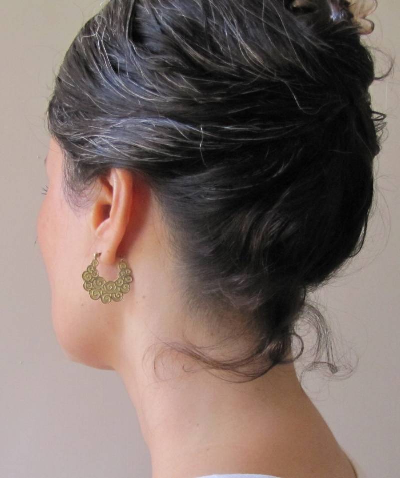 Gold Creolen, Braut Ohrringe, Schmuck, Massiv Goldschmuck, Schmuck Gold, Creolen 14K von DaphneArtJewelry