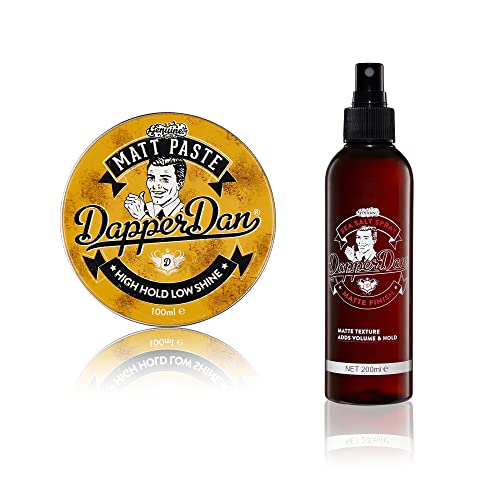 Dapper Dan Matt Paste, Paste mit starkem Halt und geringem Glanz für Männer, 1 x 100 ml und Dapper Dan Sea Salt Spray für mattes strukturiertes Finish, 1 x 200 ml von Dapper Dan