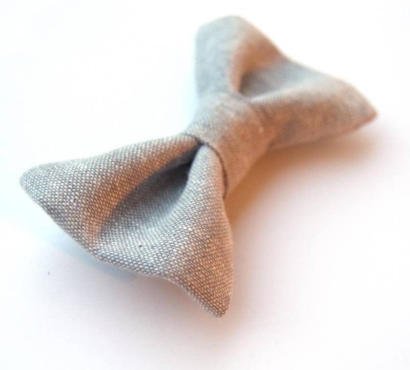 Chambray Fliege, Graue Herren Jungen Leinen Fliege Grau, Hellblau Grau Gebundene von DapperGent