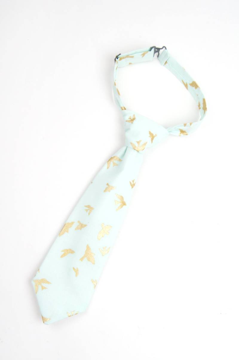 Mint & Gold Krawatte, Vogel-Mint-Krawatte, Kleinkind Baby Jungen Vogel-Krawatte, Mint-Ring-Träger-Krawatte, Vögel Mint & Gold Krawatte, Vogel-Mint-Krawatte, Kleinkind Baby Jungen Vogel-Krawatte, Mint-Ring-Träger-Krawatte, Vögel von DapperGent