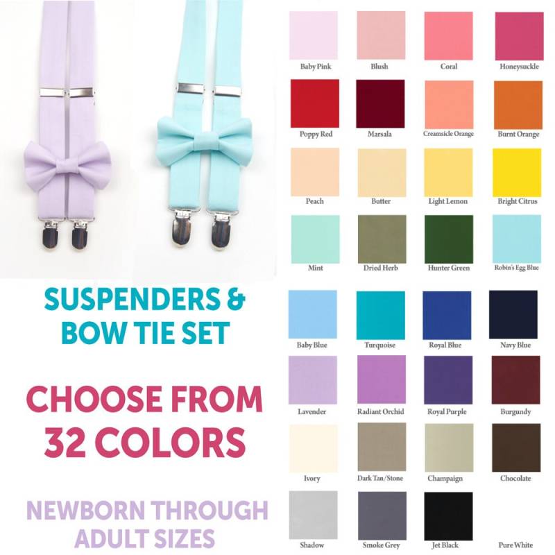 Wählen Sie Ihre Farbpalette Hosenträger Und Fliege, Herren Hosenträger, Jungen Fliege Für Kinder, Kinder von DapperGent