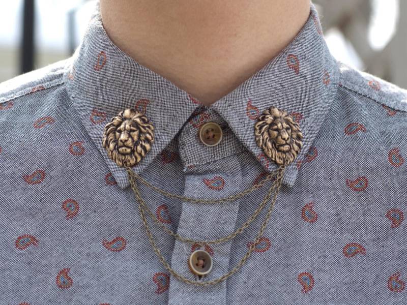 Bronze Löwenkopf Kragen/Cardigan Clip Bronze Löwenkopf Kragen/Cardigan Clip von DapperandSwag
