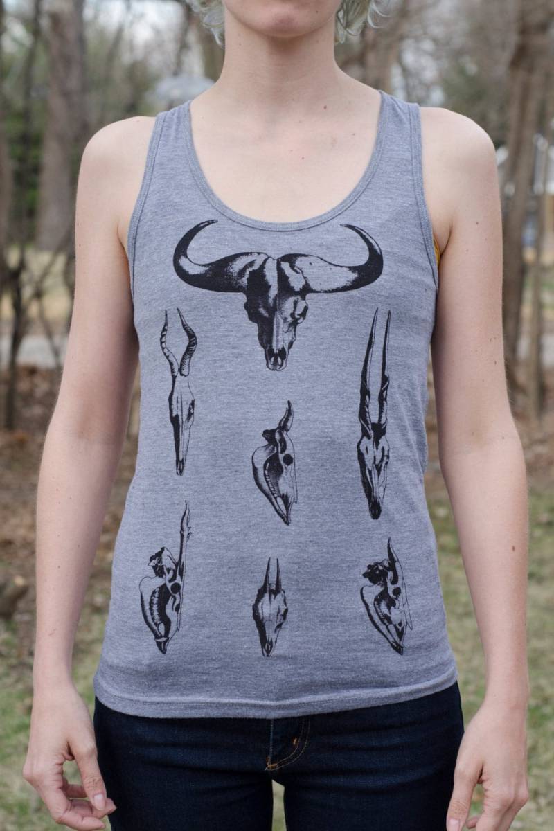 Letzte Chance - Antilopen Schädel Siebdruck Tank Top Xs Letzte Chance - Antilopen Schädel Siebdruck Tank Top Xs von DapperandSwag
