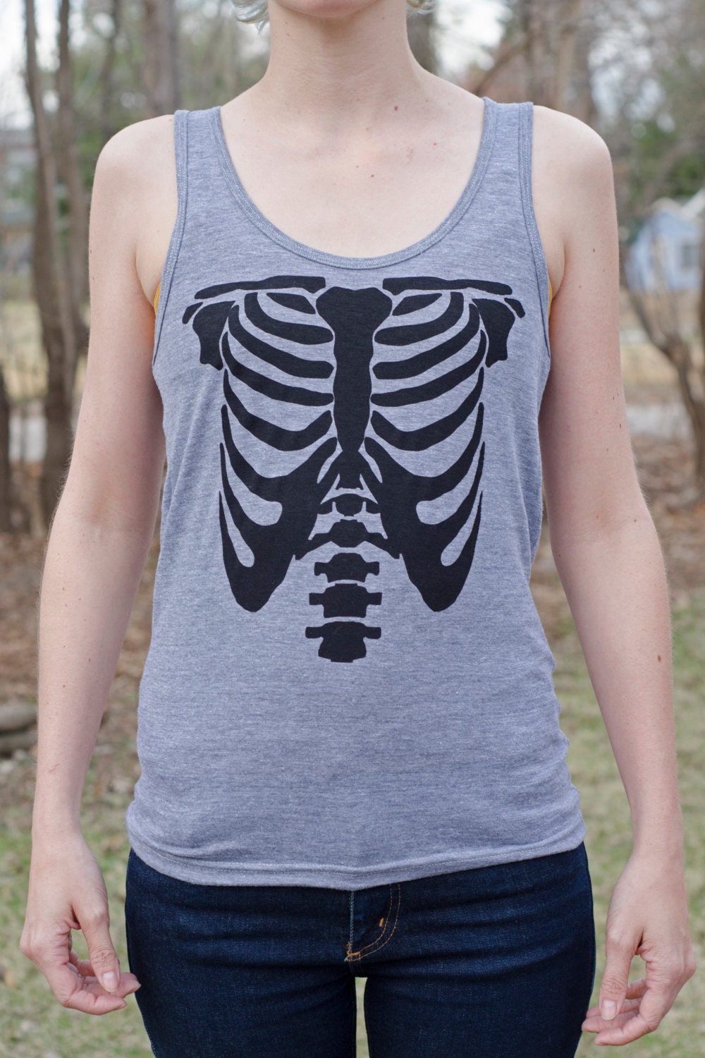 Letzte Chance - Ribcage Skeleton Siebdruck-Tanktop Letzte Chance - Ribcage Skeleton Siebdruck-Tanktop von DapperandSwag