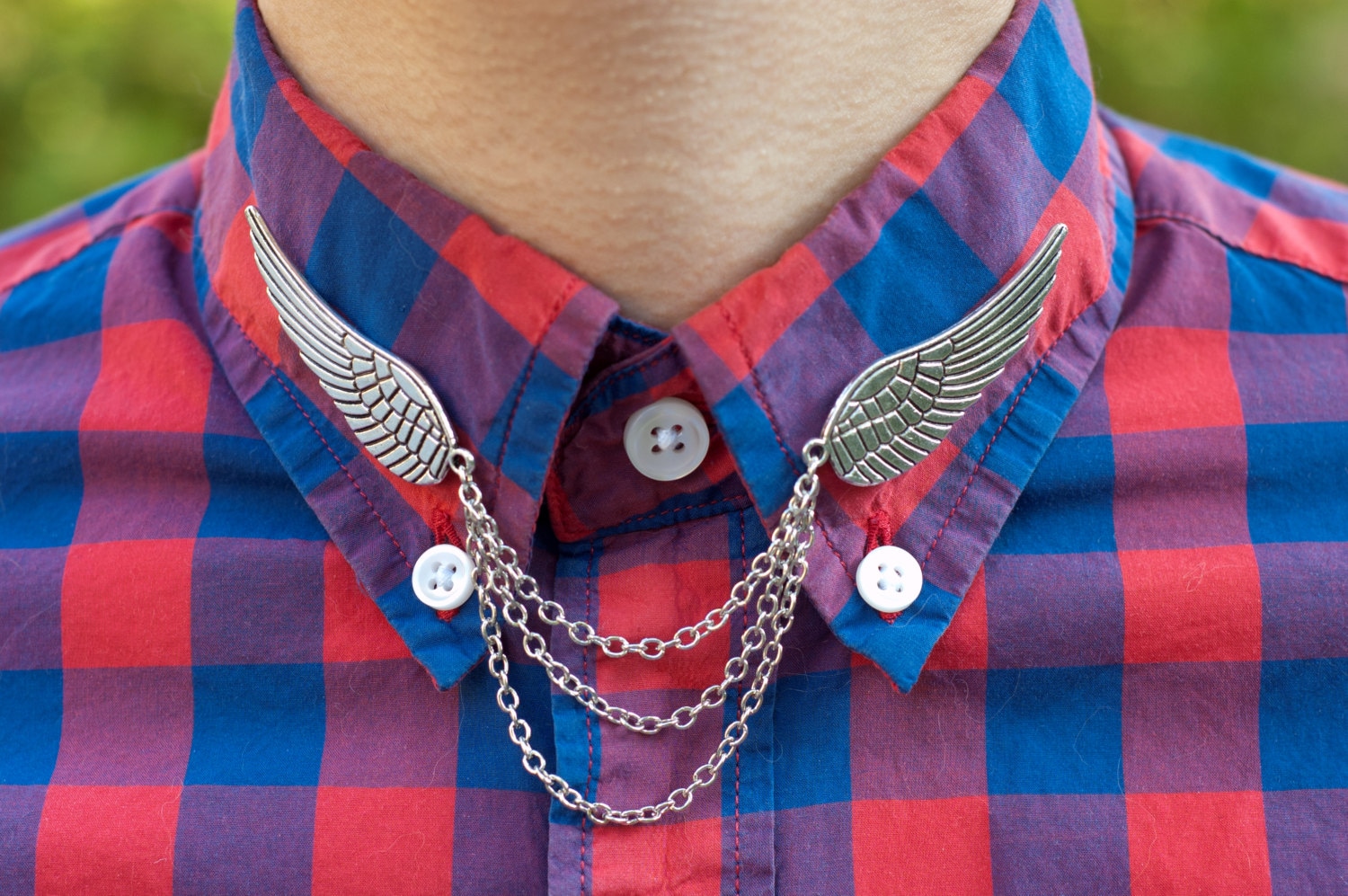 Silber Vogel Flügel Kragen Kette/Cardigan Clip Silber Vogel Flügel Kragen Kette/Cardigan Clip von DapperandSwag