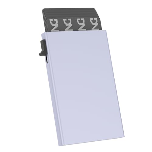 Automatischer Kartenhalter aus Aluminium für Damen und Herren mit seitlichem Auszugssystem, minimalistisches und leichtes Design mit RFID-Blockierung, schützt Ihre Kredit- und Visitenkarten, Kapazität von DarNova