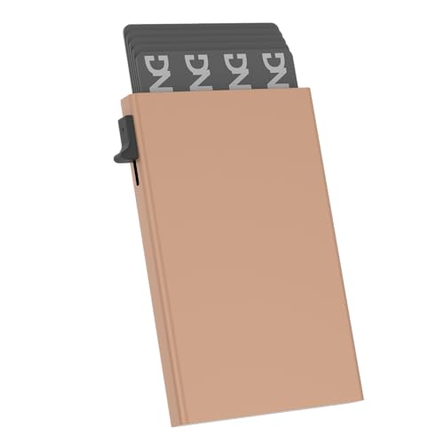 Automatischer Kartenhalter aus Aluminium für Damen und Herren mit seitlichem Auszugssystem, minimalistisches und leichtes Design mit RFID-Blockierung, schützt Ihre Kredit- und Visitenkarten, Kapazität von DarNova