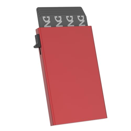 Automatischer Kartenhalter aus Aluminium für Damen und Herren mit seitlichem Auszugssystem, minimalistisches und leichtes Design mit RFID-Blockierung, schützt Ihre Kredit- und Visitenkarten, Kapazität von DarNova