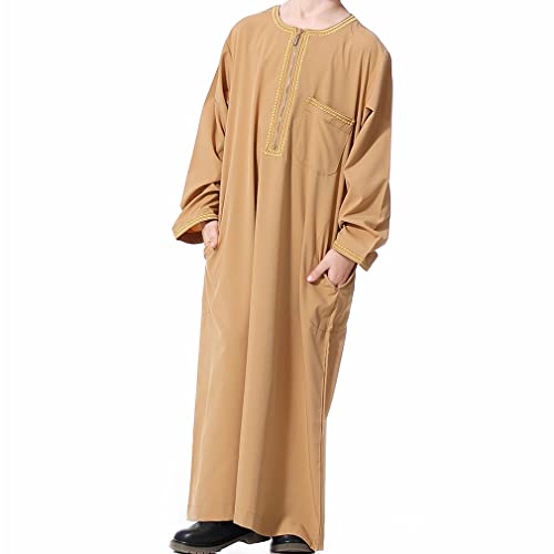 Darabun Jungen Muslim Robe Arabisch Islamisch Kostüme Ethnische Kleidung Muslimische Kinder Langarm Junge Gebet Robe Naher Osten Teenager Kleidung von Darabun