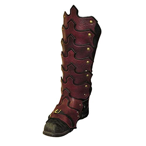 Mittelalter Gothic Überschuhe - Vintage PU Leder Beinschutz Gamaschen Leggings Steampunk Wikinger Piraten Überschuhe für Karneval Halloween Party von Darabun
