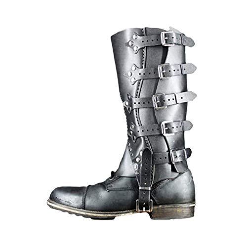 Vintage Beinschutz Gamasche - verstellbare PU Leder Schnalle Schuhe Abdeckung Mittelalter Stiefel Gamaschen Wandern Schienbeinschutz Rüstung für Männer Frauen, Cosplay Kostümzubehör von Darabun