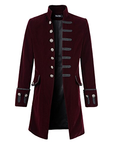 Herren-Gemäntel, Samt, Gothic, Steampunk, viktorianischer Stil, burgunderfarben, Large von DarcChic