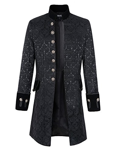 Herren Samtmantel Gothic Steampunk viktorianischer Frock Mantel, Brokat, Large von DarcChic