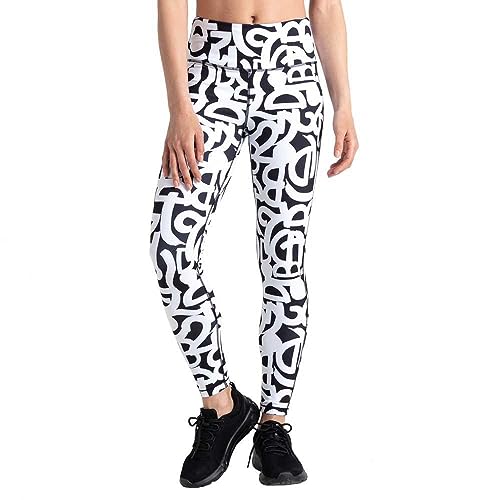 Dare 2b Damen Einflussreiche Leggings, Schwarz-Weiß-Graffiti, 36 von Dare 2b