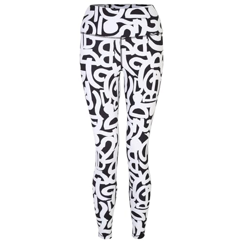 Dare 2b Damen Einflussreiche Leggings, Schwarz-Weiß-Graffiti, 36 von Dare 2b