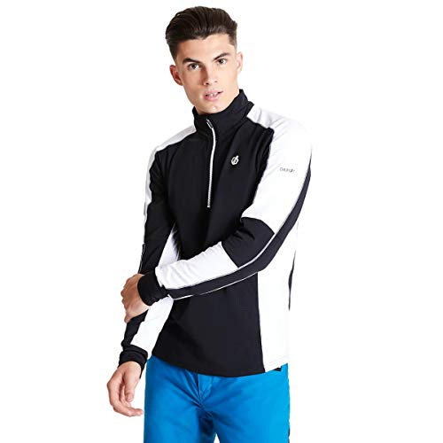 Dare 2b Herren Out Right Veste Ski Extensible Légère Avec Propriété de Séchage Rapide et Ouverture 1/2 Zip Stretch Midlayer, Schwarz, XXL von Dare 2b