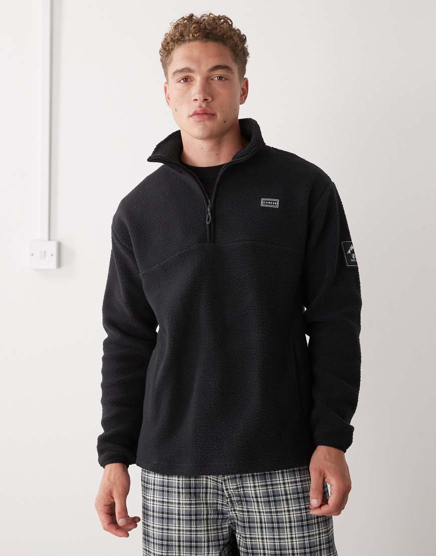 Dare 2b - Twin Tip - Fleecepullover in Schwarz mit kurzem Reißverschluss von Dare 2b