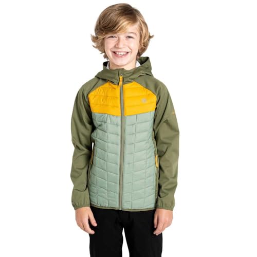 Dare2B Explore II Hybrid - Kinder Jacke | fixierte Kapuze - Grün - 11-12yrs von Dare2b