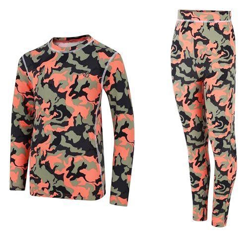 Dare2b Mädchen Girls Pow Ii Baselayer-Set, Orangefarbener Rost-Tarnmuster, 15-16 Years von Dare2b
