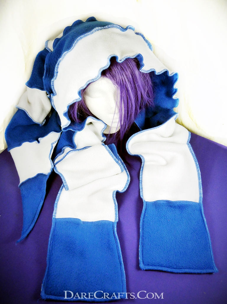 Gestreifte Pixie Kapuze, Scoodie, Kapuzen-Schal, Pixie-Hut, Festival Hauben, Brennende Mann Hut, Schal, Stammes-Kapuze Kapuze Schwärmen von DareCrafts